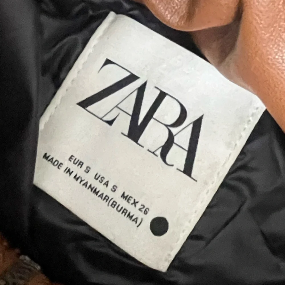 Zara Tan Faux LeatherPuffer Jacket - Picture 3 of 4